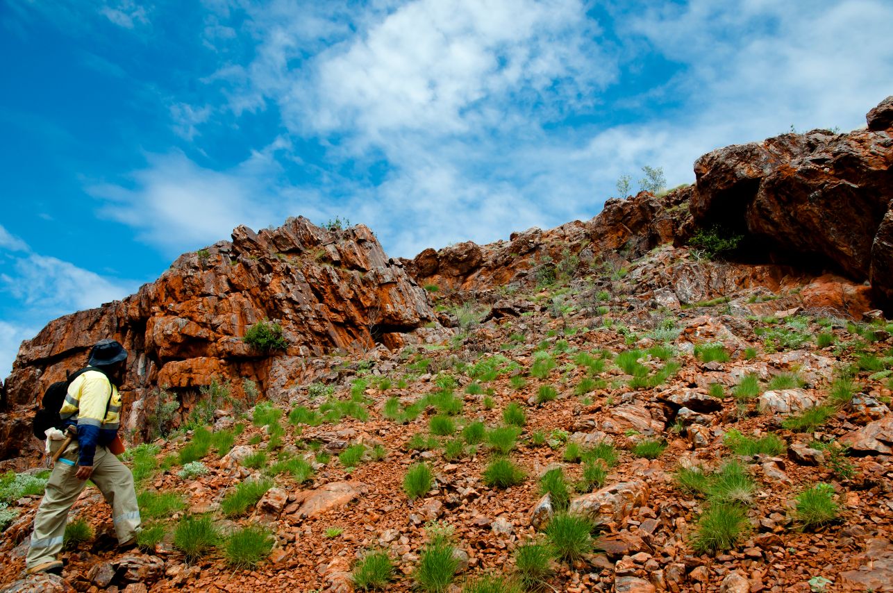 Geologist prospecting