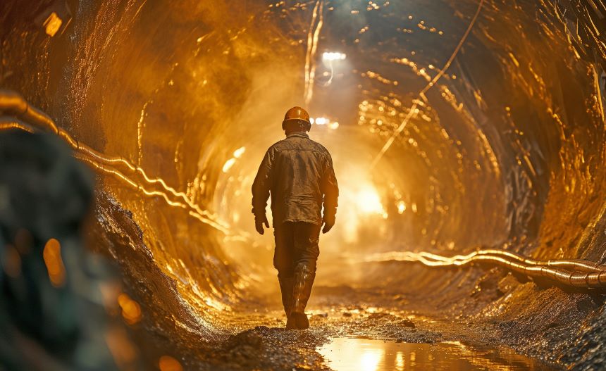 Gold mining worker